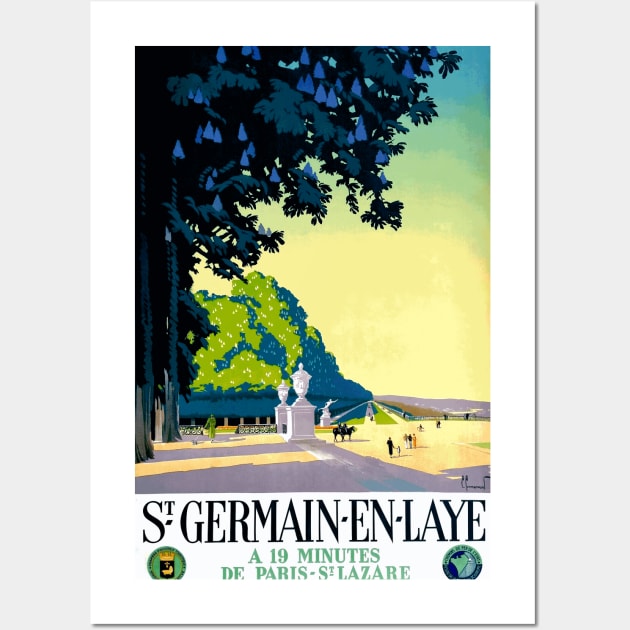 St. Germain en Laye, France - Vintage Travel Poster Design Wall Art by Naves